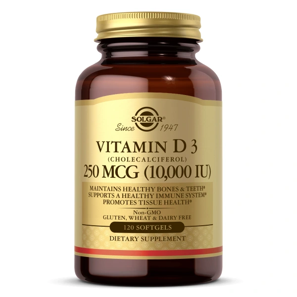 SOLGAR Vitamin D3 10000 IU 250 mcg (120 kaps.)  [WYŁĄCZNIE DO SPRZEDAŻY MIĘDZYNARODOWEJ]
